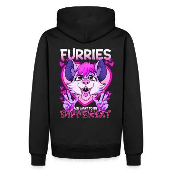 Furries we want to be different I Furries Fandom - Men’s Premium Organic Hoodie - black - Back - Nico (187cm)