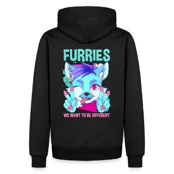 Furries we want to be different I Furries Fandom - Men’s Premium Organic Hoodie - black - Back - Nico (187cm)