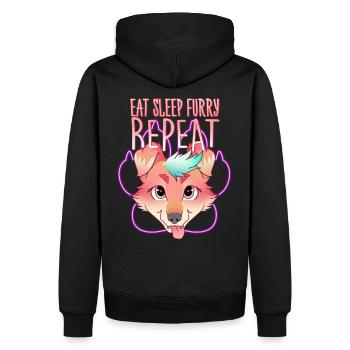 Eat Sleep Furry Repeat I Furries Fandom Cosplay - Men’s Premium Organic Hoodie - black - Back - Nico (187cm)