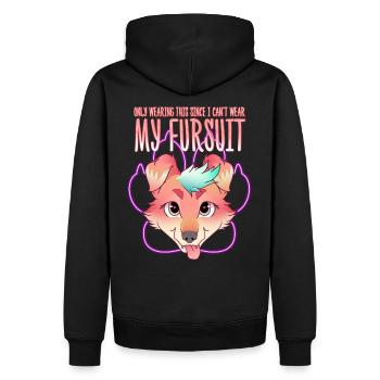 Je ne porte que ça parce que je ne peux pas porter ma fursuit - Sweat à capuche Premium bio Homme - noir - Dos - Nico (187cm)
