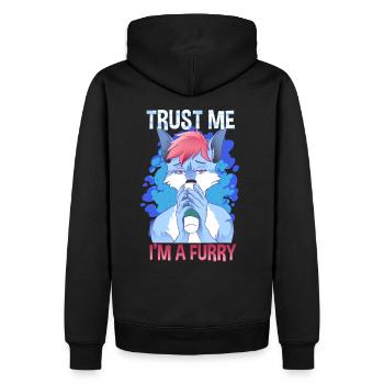 Croyez-moi, je suis un furry I Furries Cosplay Fandom - Sweat à capuche Premium bio Homme - noir - Dos - Nico (187cm)