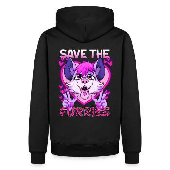 Save the Furries I Furry Fandom Anime Cosplay - Männer Premium Bio Hoodie - Schwarz - Hinten - Nico (187cm)