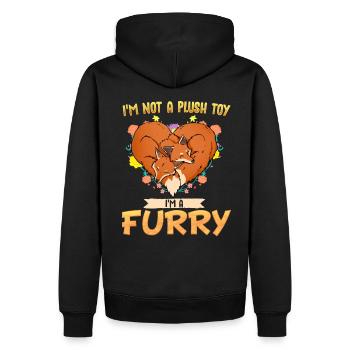 I'm not a plush toy I'm a Furry I Furries Fandom - Männer Premium Bio Hoodie - Schwarz - Hinten - Nico (187cm)