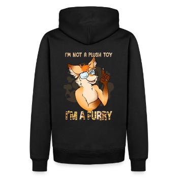 Je ne suis pas une peluche Je suis un Furry I Furries Fandom - Sweat à capuche Premium bio Homme - noir - Dos - Nico (187cm)