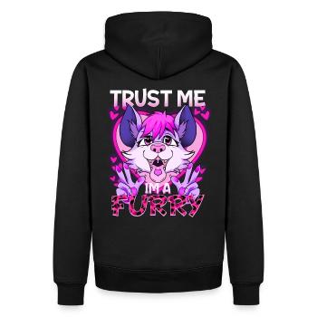 Croyez-moi, je suis un furry I Furries Cosplay Fandom - Sweat à capuche Premium bio Homme - noir - Dos - Nico (187cm)