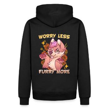 Worry less Furry more I Fursona Cosplay Fandom - Men’s Premium Organic Hoodie - black - Back - Nico (187cm)