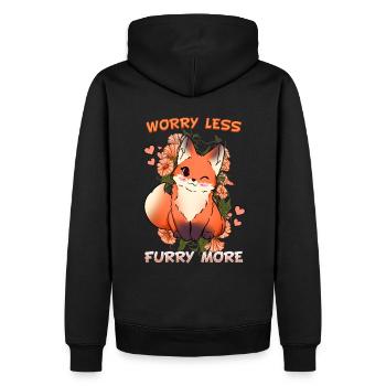 Worry less Furry more I Fursona Cosplay Fandom - Men’s Premium Organic Hoodie - black - Back - Nico (187cm)