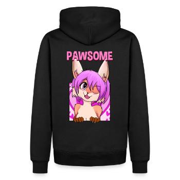Pawsome I Furry Fandom Cospaly - Männer Premium Bio Hoodie - Schwarz - Hinten - Nico (187cm)
