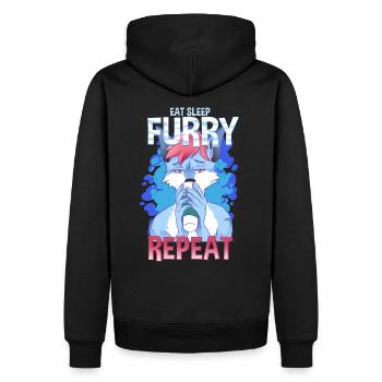 Manger Dormir Furry Répéter I Furries Fandom Cosplay - Sweat à capuche Premium bio Homme - noir - Dos - Nico (187cm)