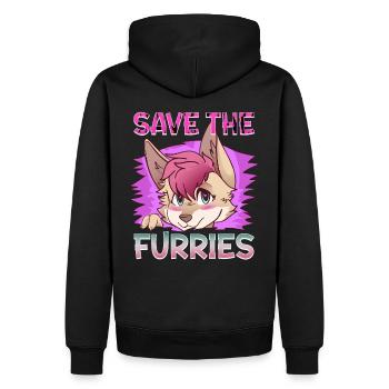 Save the Furries I Furry Fandom Anime Cosplay - Männer Premium Bio Hoodie - Schwarz - Hinten - Nico (187cm)
