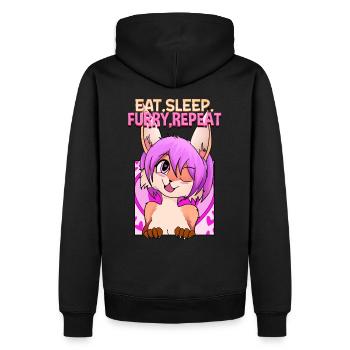 Eat Sleep Furry Repeat I Furries Fandom Cosplay - Men’s Premium Organic Hoodie - black - Back - Nico (187cm)