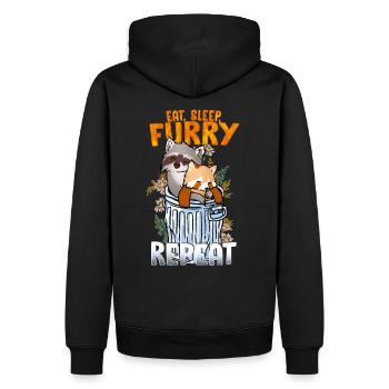 Manger Dormir Furry Répéter I Furries Fandom Cosplay - Sweat à capuche Premium bio Homme - noir - Dos - Nico (187cm)
