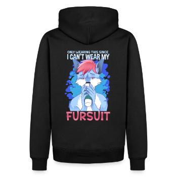 Only wearing this since I can't wear my fursuit - Men’s Premium Organic Hoodie - black - Back - Nico (187cm)