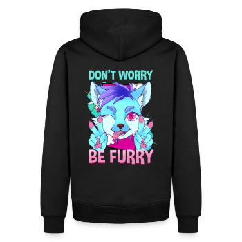 Ne vous inquiétez pas être Furry I Furries Fandom I Anime - Sweat à capuche Premium bio Homme - noir - Dos - Nico (187cm)