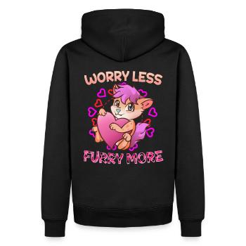 Worry less Furry more I Fursona Cosplay Fandom - Männer Premium Bio Hoodie - Schwarz - Hinten - Nico (187cm)