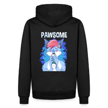 Pawsome I Furry Fandom Cospaly - Männer Premium Bio Hoodie - Schwarz - Hinten - Nico (187cm)