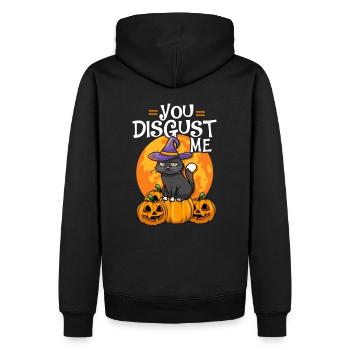 Tu me dégoûtes Déguisement de chat d’Halloween drôle - Sweat à capuche Premium bio Homme - noir - Dos - Nico (187cm)