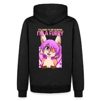 C’est difficile d’être normal, je suis un cosplay à fourrure - Sweat à capuche Premium bio Homme - noir - Dos - Nico (187cm)