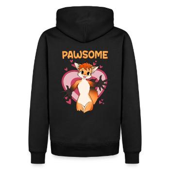 Pawsome I Furry Fandom Cospaly - Männer Premium Bio Hoodie - Schwarz - Hinten - Nico (187cm)