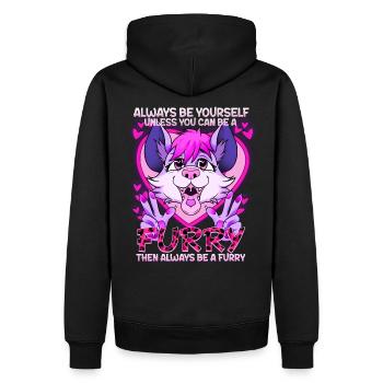 Always be yourself unless you can be a Furry - Männer Premium Bio Hoodie - Schwarz - Hinten - Nico (187cm)