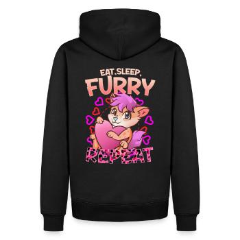 Manger Dormir Furry Répéter I Furries Fandom Cosplay - Sweat à capuche Premium bio Homme - noir - Dos - Nico (187cm)