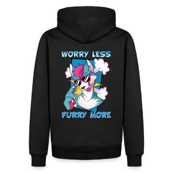 Worry less Furry more I Fursona Cosplay Fandom - Men’s Premium Organic Hoodie - black - Back - Nico (187cm)