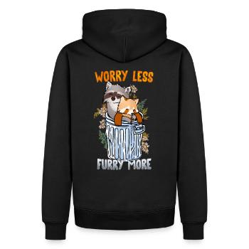 Worry less Furry more I Fursona Cosplay Fandom - Men’s Premium Organic Hoodie - black - Back - Nico (187cm)
