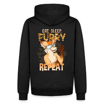 Manger Dormir Furry Répéter I Furries Fandom Cosplay - Sweat à capuche Premium bio Homme - noir - Dos - Nico (187cm)