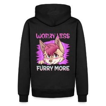 Worry less Furry more I Fursona Cosplay Fandom - Männer Premium Bio Hoodie - Schwarz - Hinten - Nico (187cm)