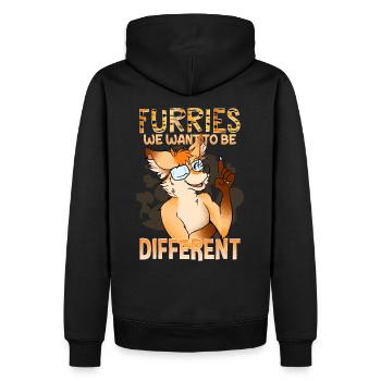 Furries we want to be different I Furries Fandom - Men’s Premium Organic Hoodie - black - Back - Nico (187cm)