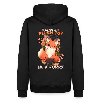 I'm not a plush toy I'm a Furry I Furries Fandom - Männer Premium Bio Hoodie - Schwarz - Hinten - Nico (187cm)