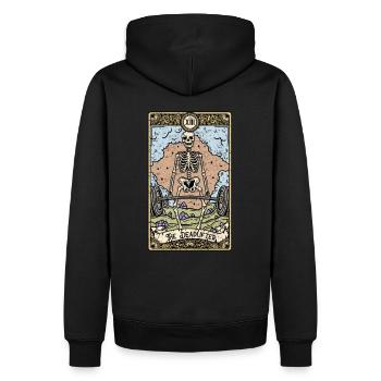 The Deadlifter I Goth Tarot Card I Fortune Teller - Männer Premium Bio Hoodie - Schwarz - Hinten - Nico (187cm)
