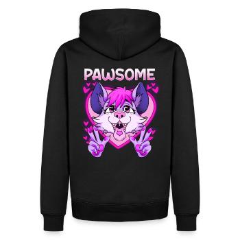 Pawsome I Furry Fandom Cospaly - Männer Premium Bio Hoodie - Schwarz - Hinten - Nico (187cm)