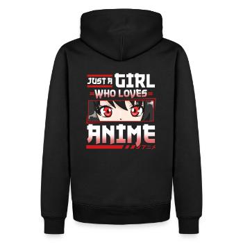 Juste une fille qui aime le costume de filles de cosplay d’anime - Sweat à capuche Premium bio Homme - noir - Dos - Nico (187cm)