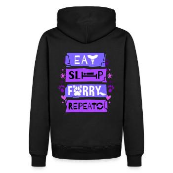 Eat Sleep Furry Repeat I Furries Fandom Cosplay - Men’s Premium Organic Hoodie - black - Back - Nico (187cm)