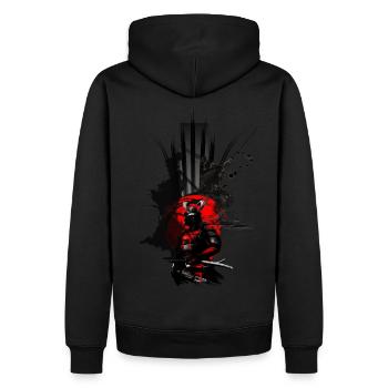 La voie des samouraïs - Sweat à capuche Premium bio Homme - noir - Dos - Nico (187cm)