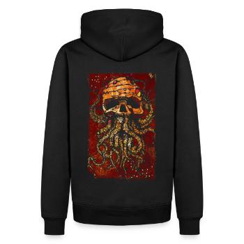 Skull with tentacles - Men’s Premium Organic Hoodie - black - Back - Nico (187cm)