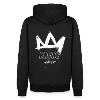 KING of the gym white - Männer Premium Bio Hoodie - Schwarz - Hinten - Nico (187cm)
