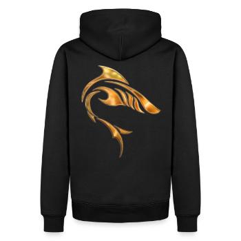 Tribal Shark - Sweat à capuche Premium bio Homme - noir - Dos - Nico (187cm)