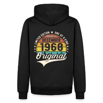 Original December 1968 54th Birthday Gift - Men’s Premium Organic Hoodie - black - Back - Nico (187cm)