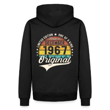 Original December 1967 55th birthday gift - Men’s Premium Organic Hoodie - black - Back - Nico (187cm)