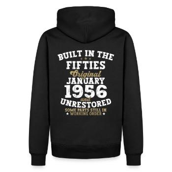 Né en 1956 janvier 67e anniversaire Homme cadeau - Sweat à capuche Premium bio Homme - noir - Dos - Nico (187cm)