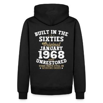 Né en 1968 Janvier 55e anniversaire Homme cadeau - Sweat à capuche Premium bio Homme - noir - Dos - Nico (187cm)