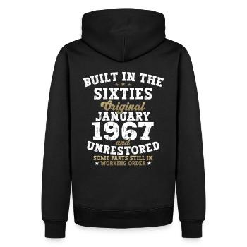 Né en 1967 Janvier 56e anniversaire Homme cadeau - Sweat à capuche Premium bio Homme - noir - Dos - Nico (187cm)