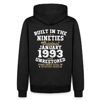 Born 1993 January 30th birthday Gift man - Men’s Premium Organic Hoodie - black - Back - Nico (187cm)