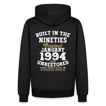 Né le 29 janvier 1994 Gift Man - Sweat à capuche Premium bio Homme - noir - Dos - Nico (187cm)
