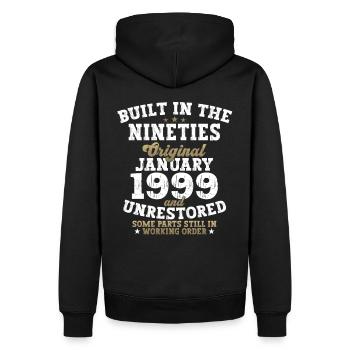 Né le 24 janvier 1999 Gift Man - Sweat à capuche Premium bio Homme - noir - Dos - Nico (187cm)
