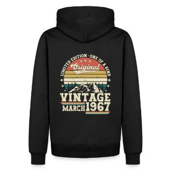 March born 1967 56th birthday gift man - Men’s Premium Organic Hoodie - black - Back - Nico (187cm)