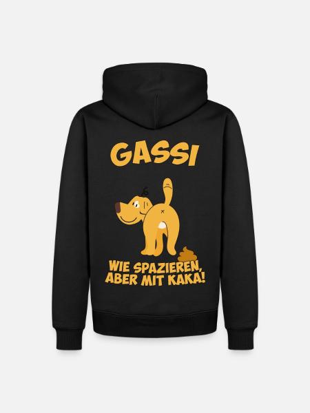 Gassi - Wie Spazieren aber mit Kaka - Männer Premium Bio Hoodie - Schwarz