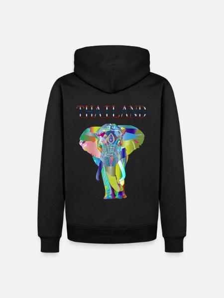 THAILAND ELEPHANT GIFT IDEA - Men’s Premium Organic Hoodie - black